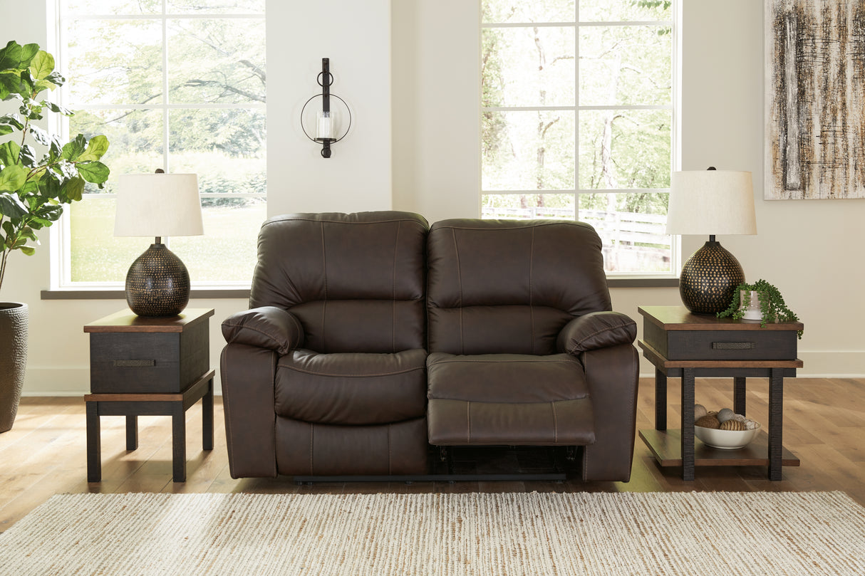 Furniture City - MS - Ashley Furniture - Leesworth Living Room - Reclining Power Loveseat / Dark Brown - U4380874