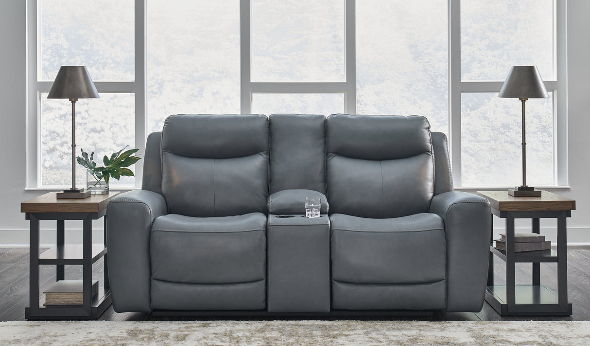 Furniture City - MS - Ashley Furniture - Mindanao Living Room - PWR REC Loveseat/CON/ADJ HDRST / Steel - U5950418