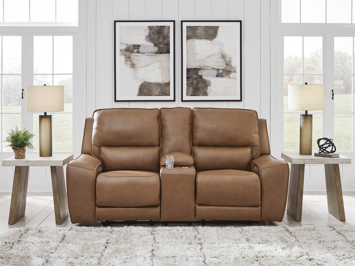 Furniture City - MS - Ashley Furniture - DeepWakes Living Room - PWR REC Loveseat/CON/ADJ HDRST / Caramel - PCU6260618