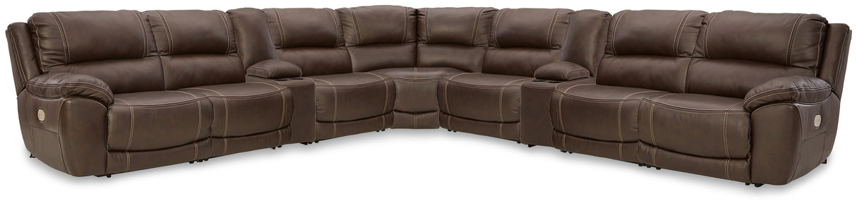 Furniture City - MS - Ashley Furniture - Dunleith 9-Piece Power Reclining Sectional - 9-piece Power Reclining Sectional / Chocolate - U71604S10
