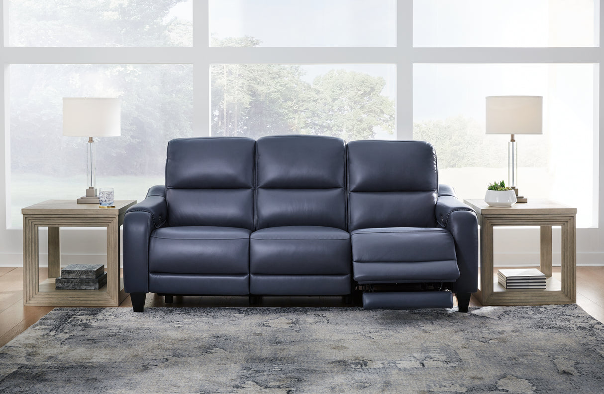 Furniture City - MS - Ashley Furniture - Mercomatic Living Room - PWR REC Sofa with ADJ Headrest / Ocean - U7531115
