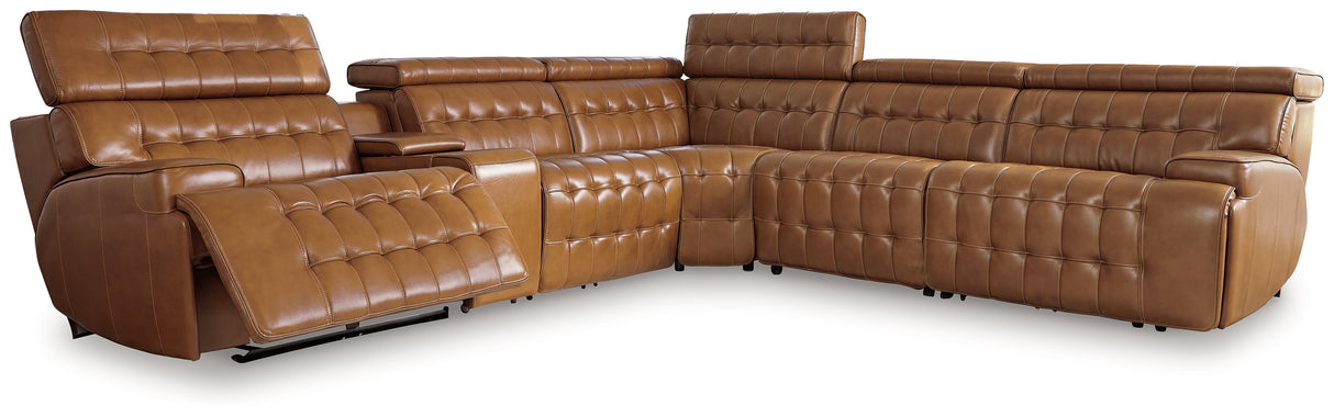 Furniture City - MS - Ashley Furniture - Temmpton Sectional - 2-Piece Power Reclining Sectional Loveseat / Chocolate - U92708S1