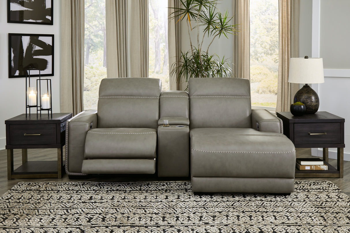 Furniture City - MS - Ashley Furniture - Correze Sectional - 3-Piece Power Reclining Sectional with Chaise / Gray - U94202S11