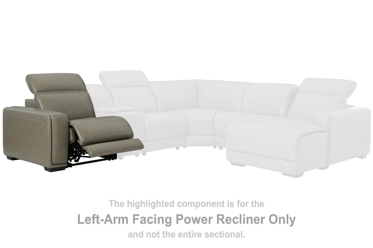 Furniture City - MS - Ashley Furniture - Correze Sectional - LAF Zero Wall Power Recliner / Gray - U9420258