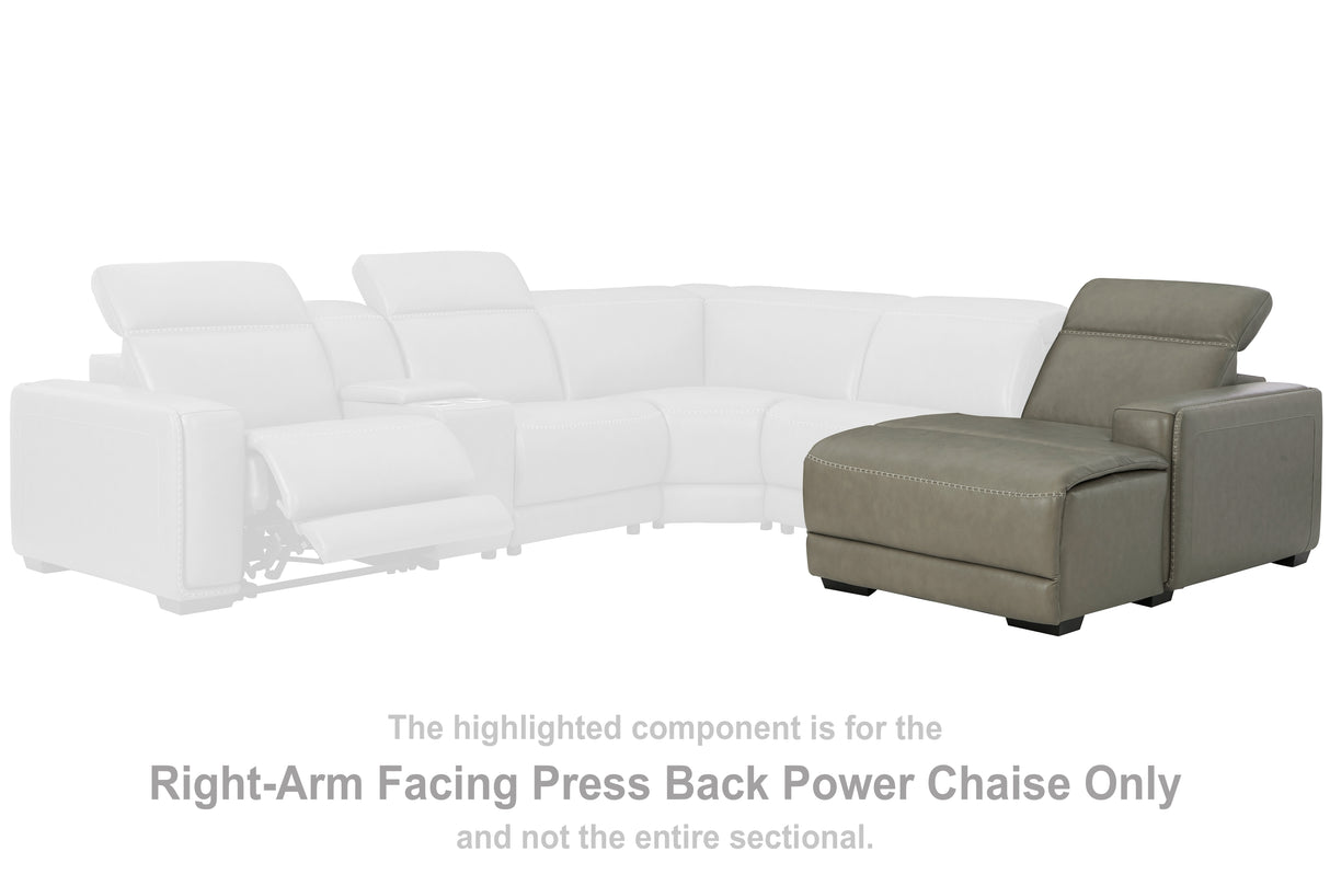 Furniture City - MS - Ashley Furniture - Correze Sectional - RAF PWR Reclining Back Chaise / Gray - U9420297