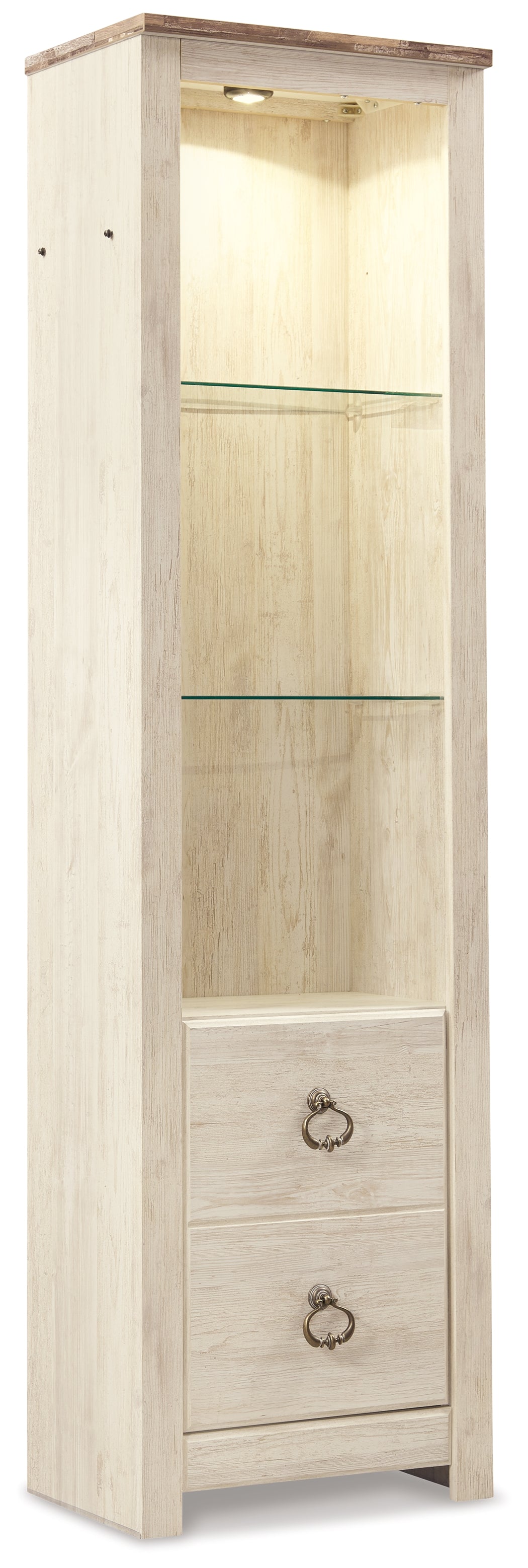 Furniture City - MS - Ashley Furniture - Willowton Entertainment Center - Pier / Whitewash - W267-24