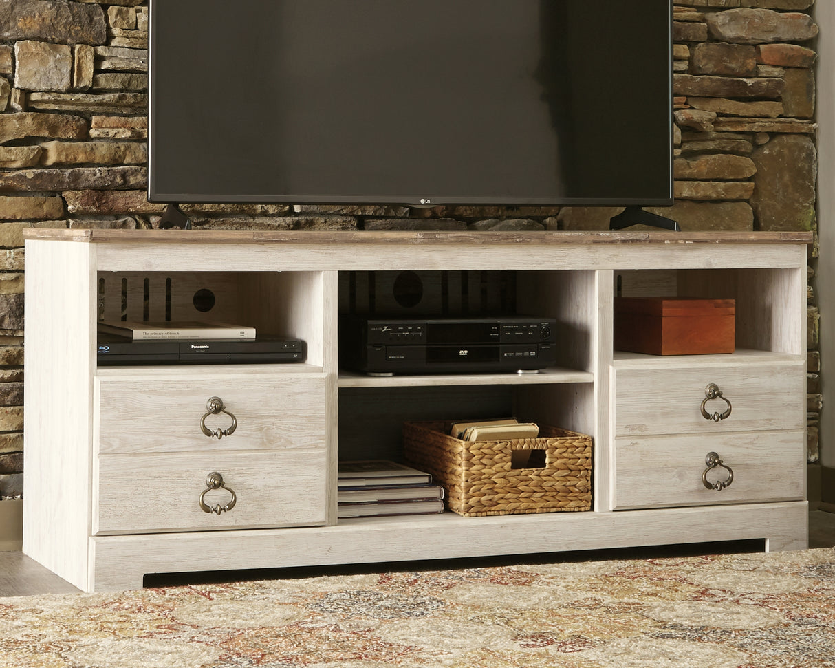 Furniture City - MS - Ashley Furniture - Willowton TV Stand - 64" / Whitewash - W267-68