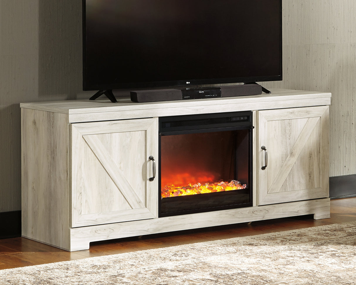 Furniture City - MS - Ashley Furniture - Bellaby 63" TV Stand with Fireplace - 63" TV Stand with Fireplace / Whitewash - W331W4