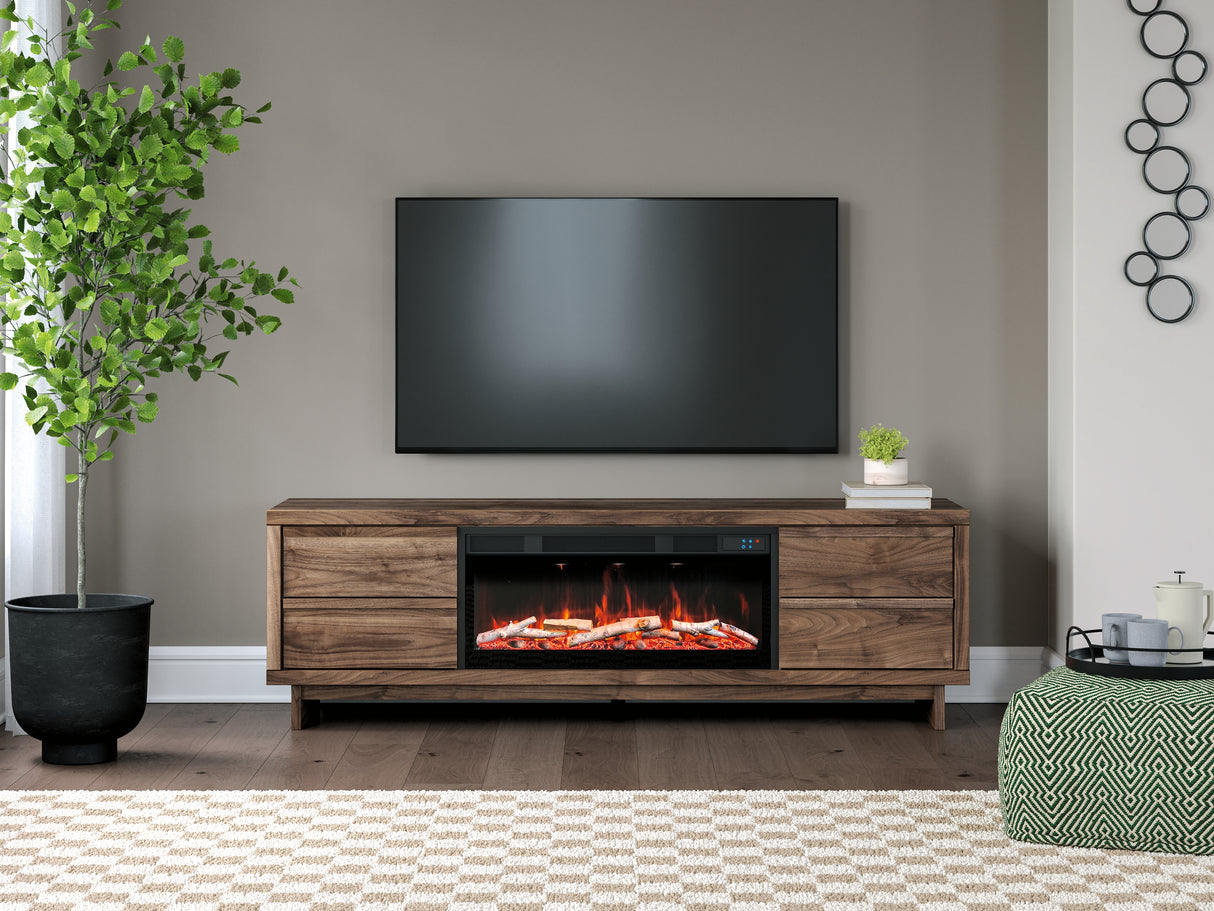 Furniture City - MS - Ashley Furniture - Zadilyn 72" TV Stand with Electric Fireplace - 72" TV Stand with Electric Fireplace / Brown - W3367W1