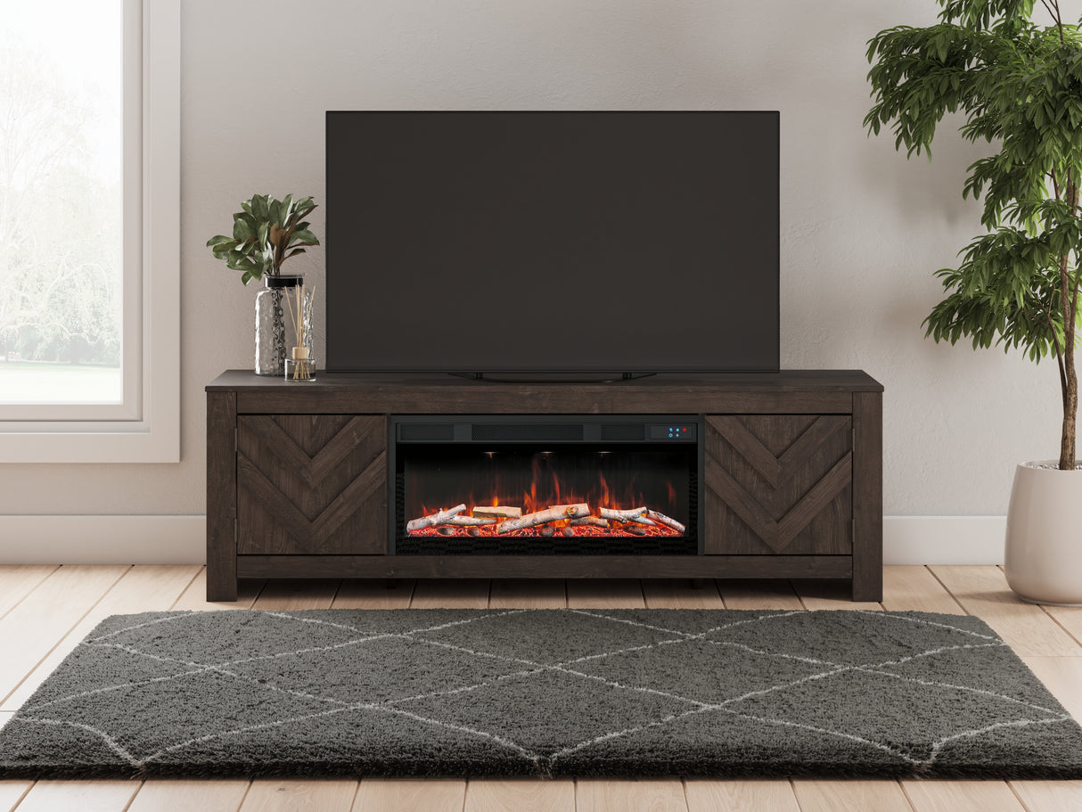 Furniture City - MS - Ashley Furniture - Cayboni 71" TV Stand with Electric Fireplace - 71" TV Stand with Electric Fireplace / Black - W3789W1