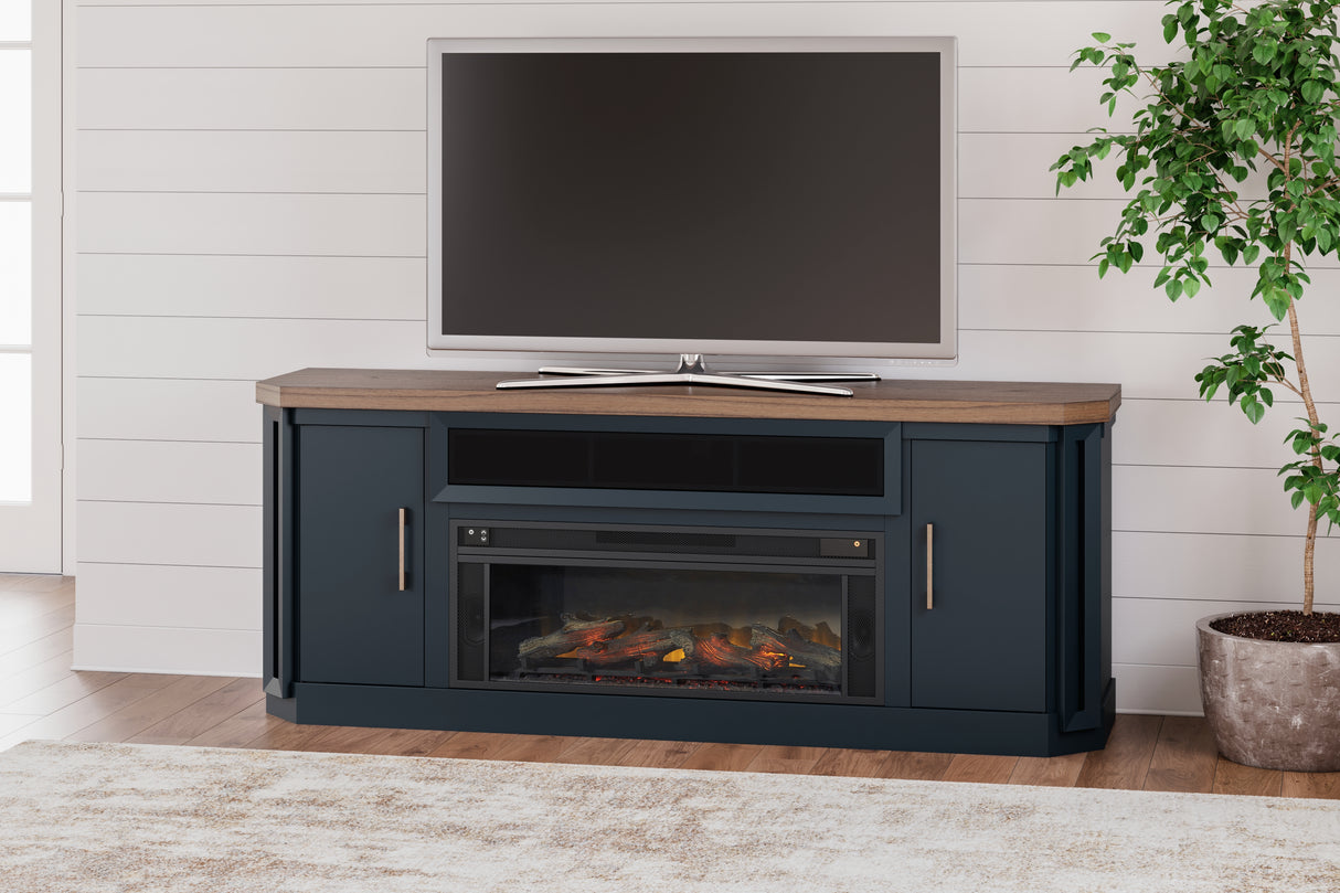 Furniture City - MS - Ashley Furniture - Landocken 83" TV Stand - 83" / Brown/Blue - W402-68