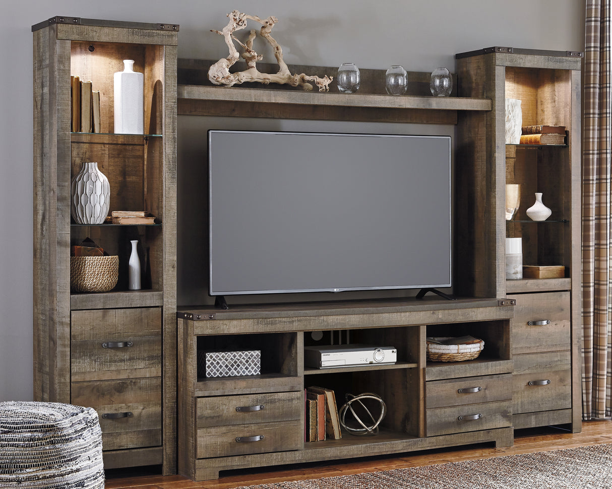 Furniture City - MS - Ashley Furniture - Trinell Entertainment Center - 4-Piece Entertainment Center / Brown - W446W2