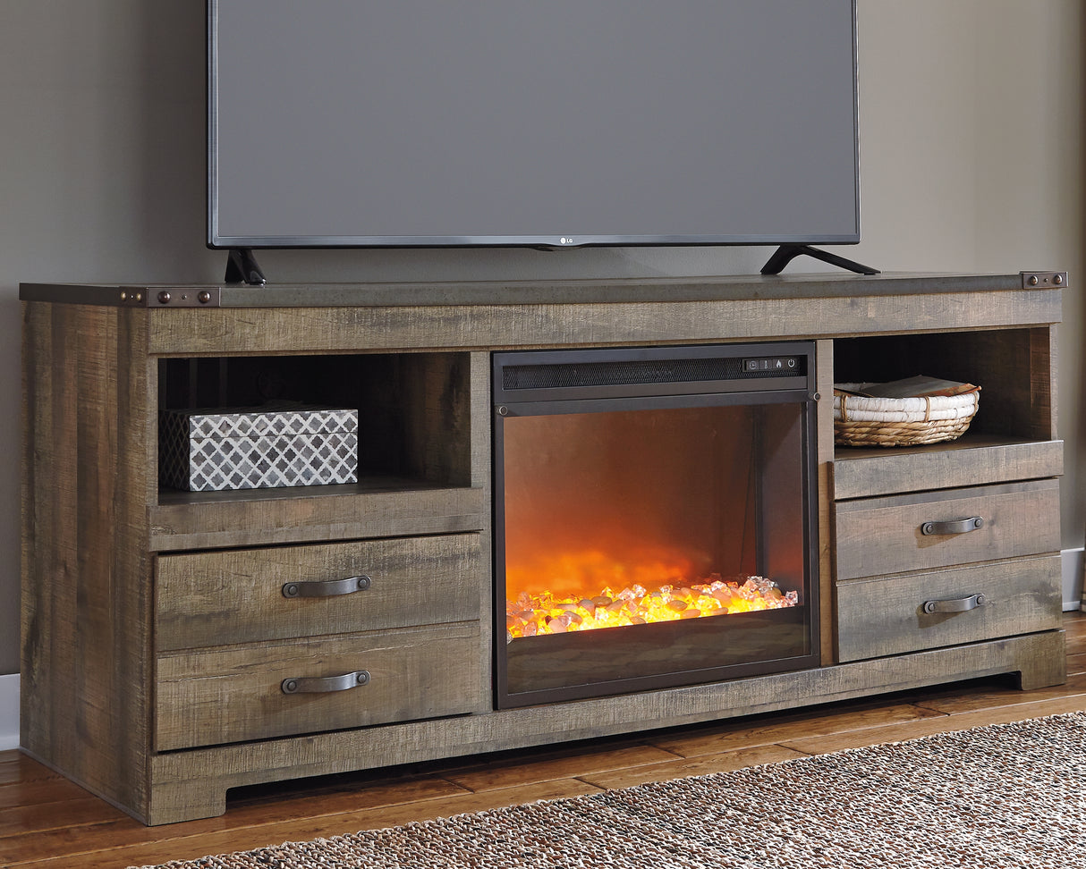 Furniture City - MS - Ashley Furniture - Trinell 63" TV Stand with Electric Fireplace - 63" TV Stand with Electric Fireplace / Brown - W446W5