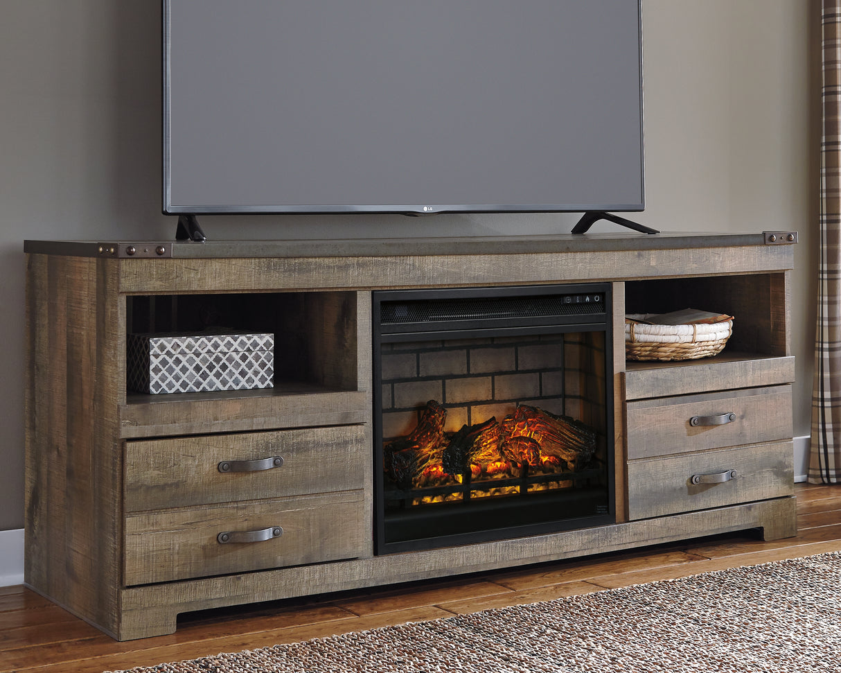 Furniture City - MS - Ashley Furniture - Trinell 63" TV Stand with Electric Fireplace - 63" TV Stand with Electric Fireplace / Brown - W446W9