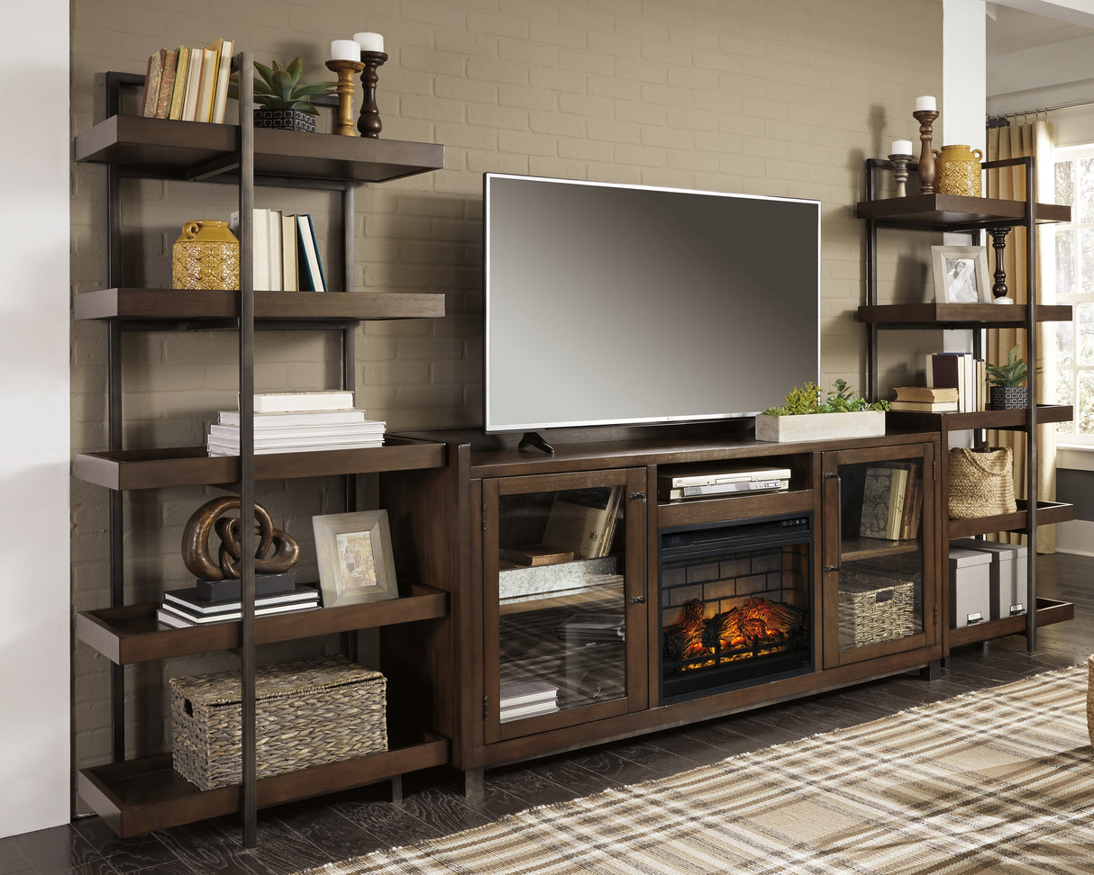 Furniture City - MS - Ashley Furniture - Starmore 3-Piece Wall Unit with Electric Fireplace - 3-Piece Wall Unit with Electric Fireplace / Brown/Gunmetal - W633W6