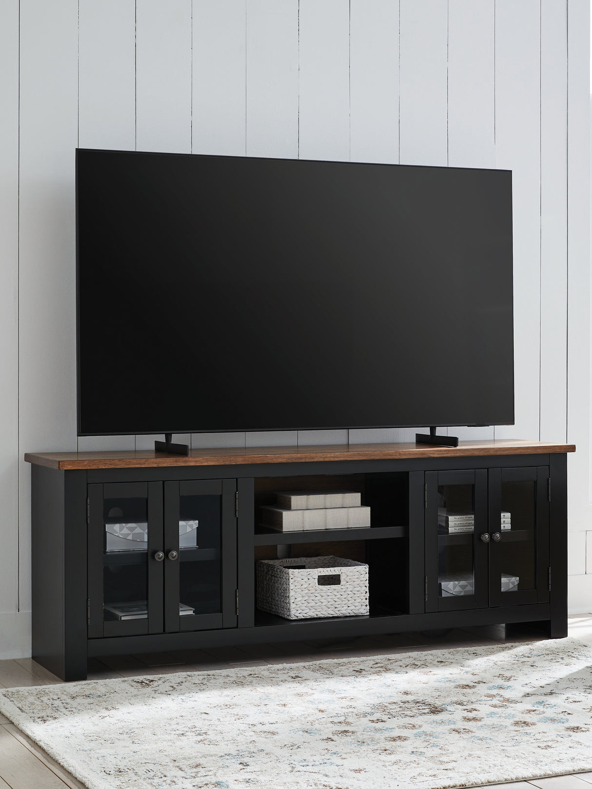 Furniture City - MS - Ashley Furniture - Wildenauer 76" TV Stand - 76" / Brown/Black - W664-68