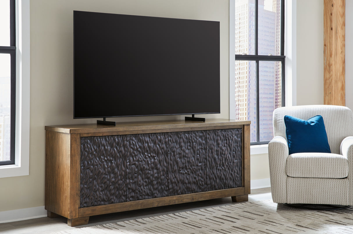 Furniture City - MS - Ashley Furniture - Rosswain 80" TV Stand - 80" / Warm Brown - W763-68