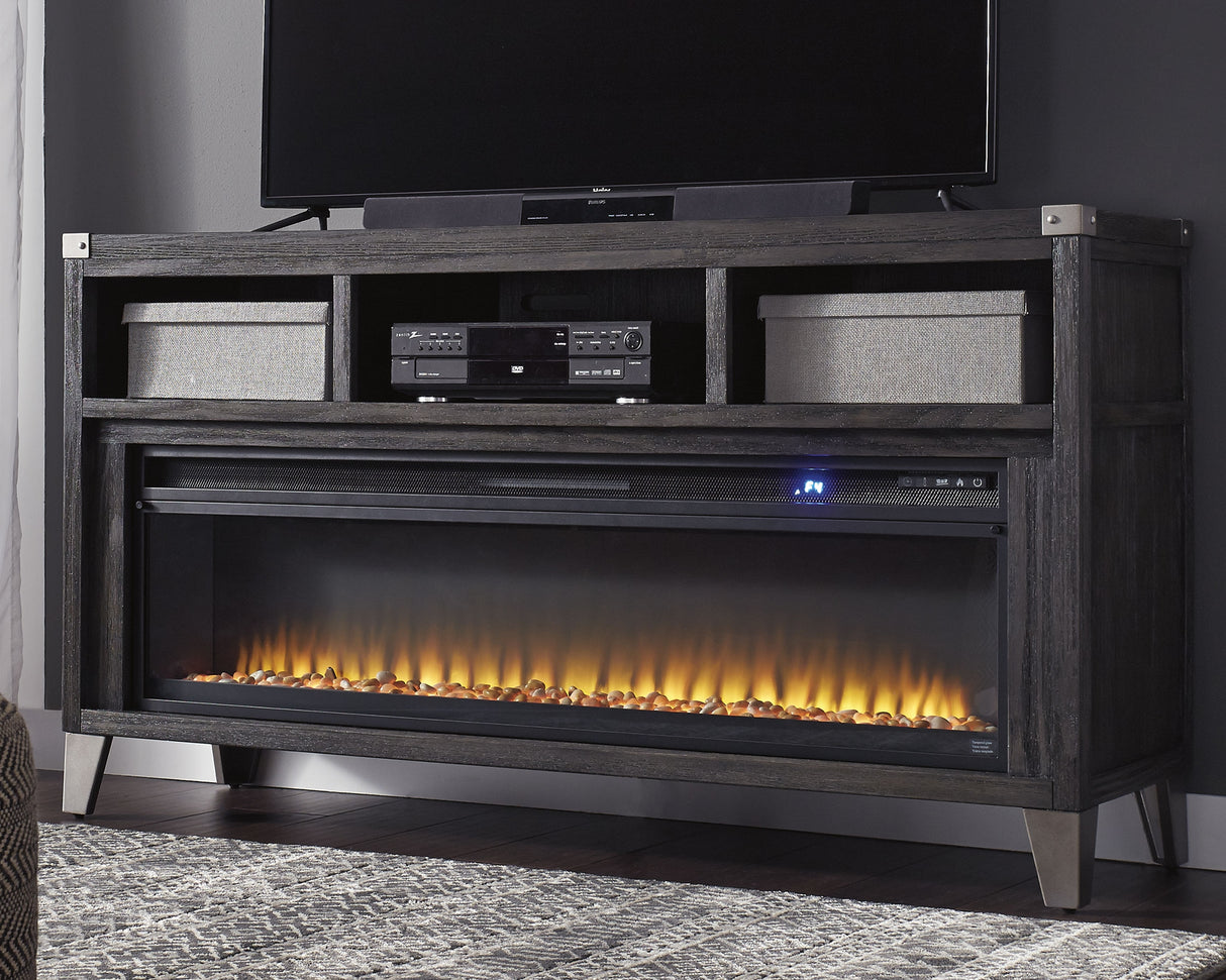 Furniture City - MS - Ashley Furniture - Todoe 65" TV Stand with Electric Fireplace - 65" TV Stand with Electric Fireplace / Gray - W901W1
