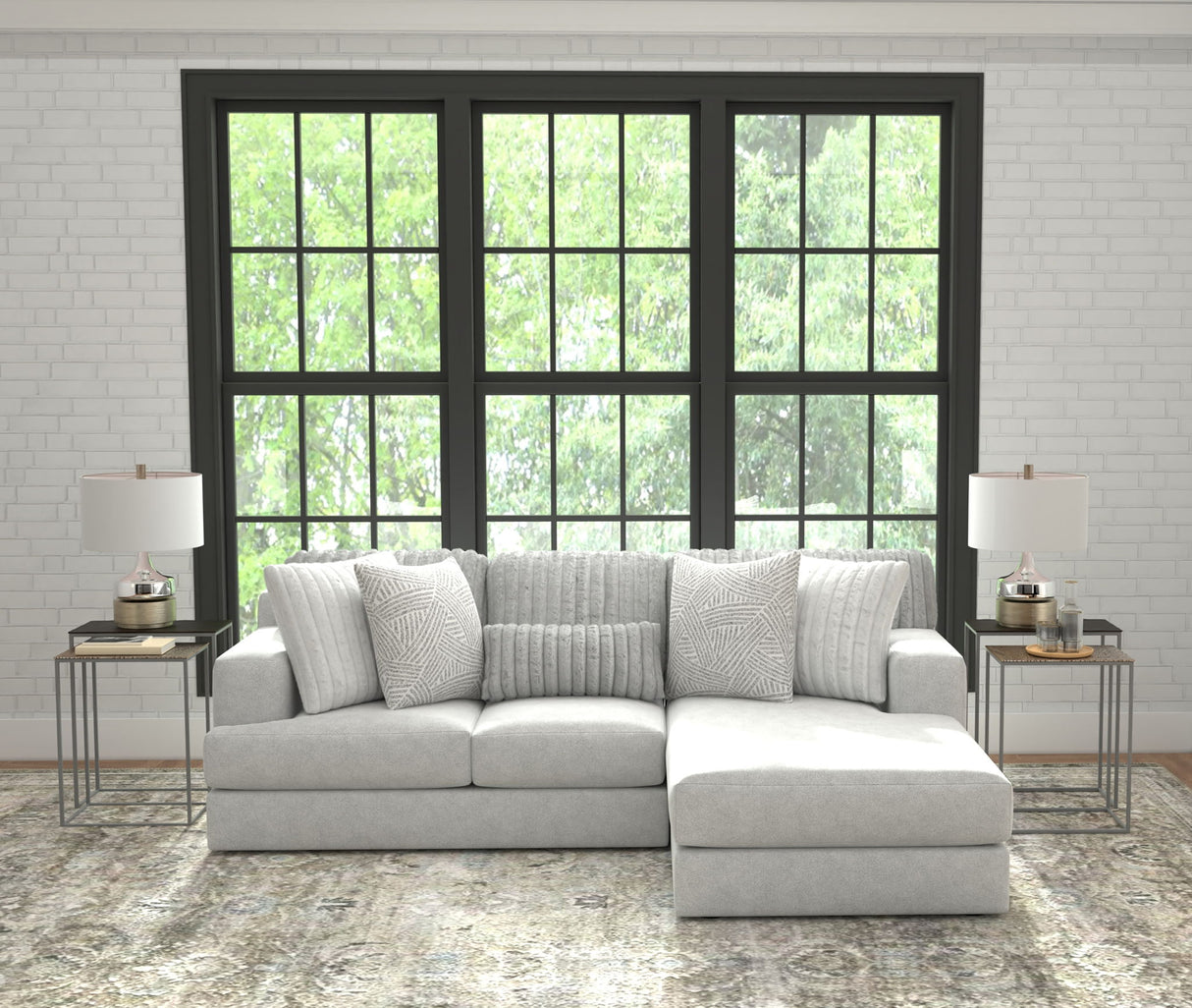 Logan - Upholstered Sectional With Comfort Coil Seating And Accent Pillows Included