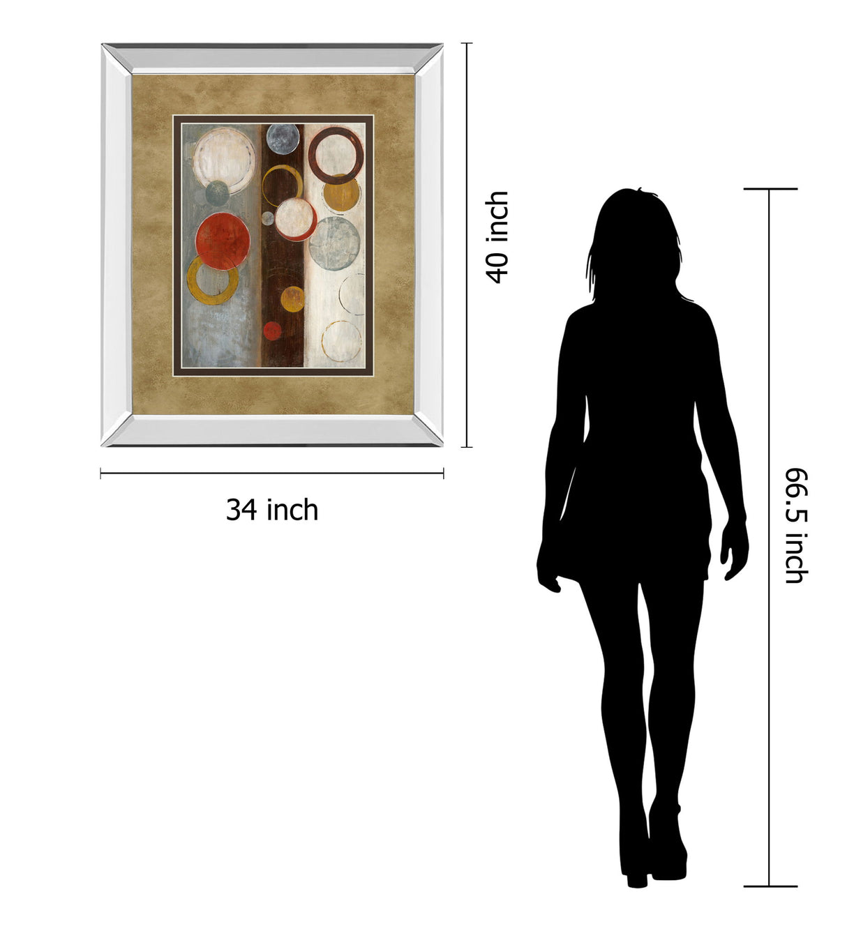 Crescent Moon I By Tava Studio - Mirror Framed Print Wall Art - Beige