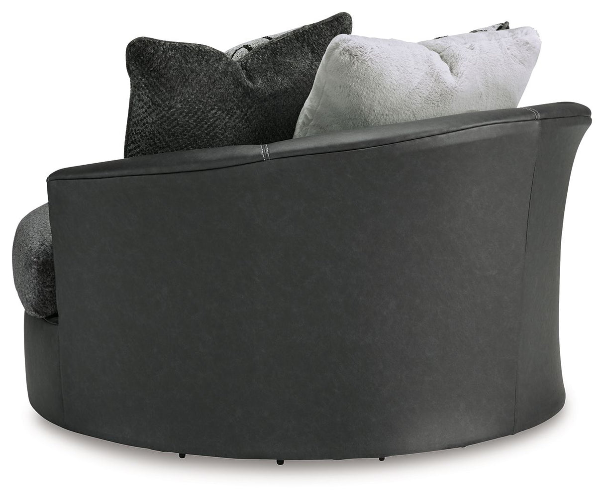 Brixley Pier - Oversized Swivel Accent Chair - Graphite