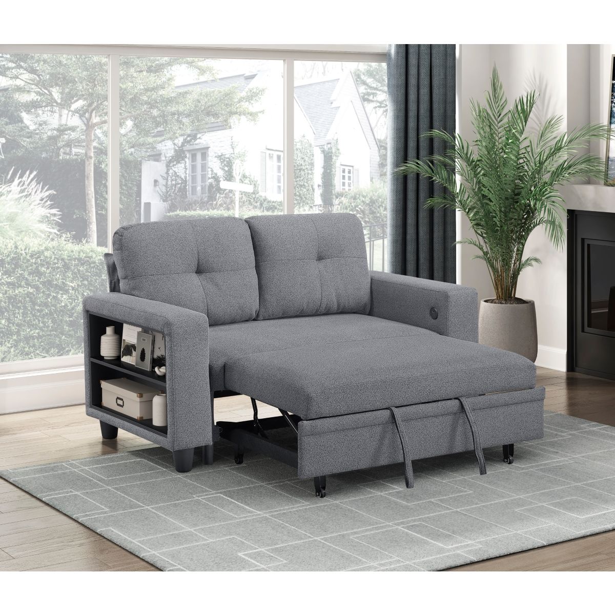 Robinson - Loveseat With Pull-Out Bed, Shelves And Charging Ports