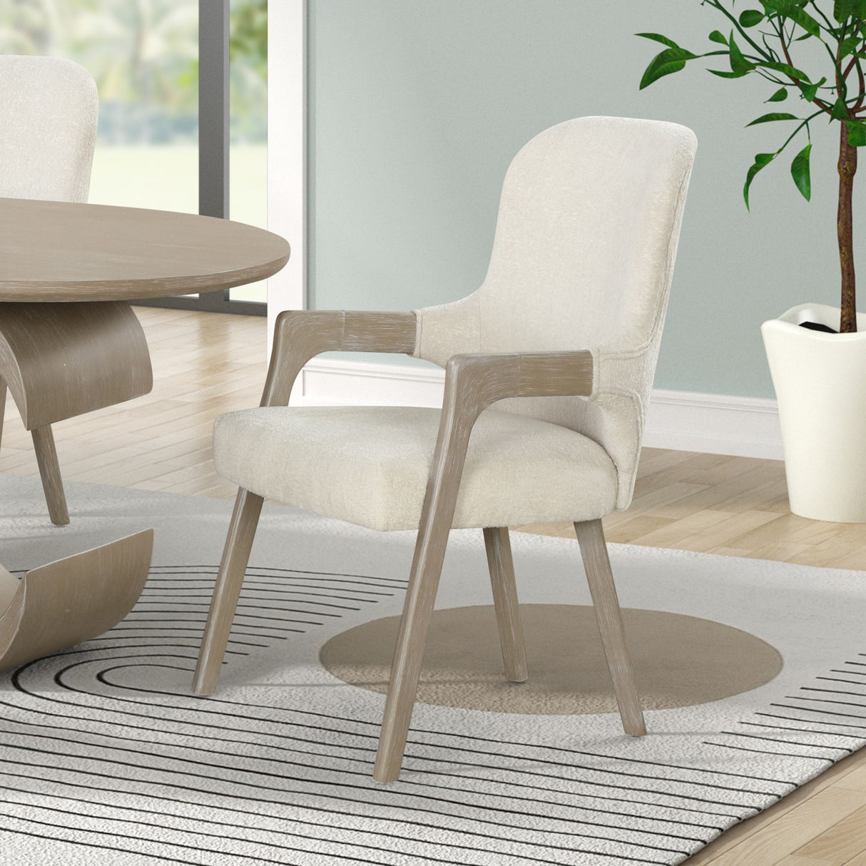 Gwendolyn - Upholstered Arm Chair (Set of 2) - Cerused Taupe