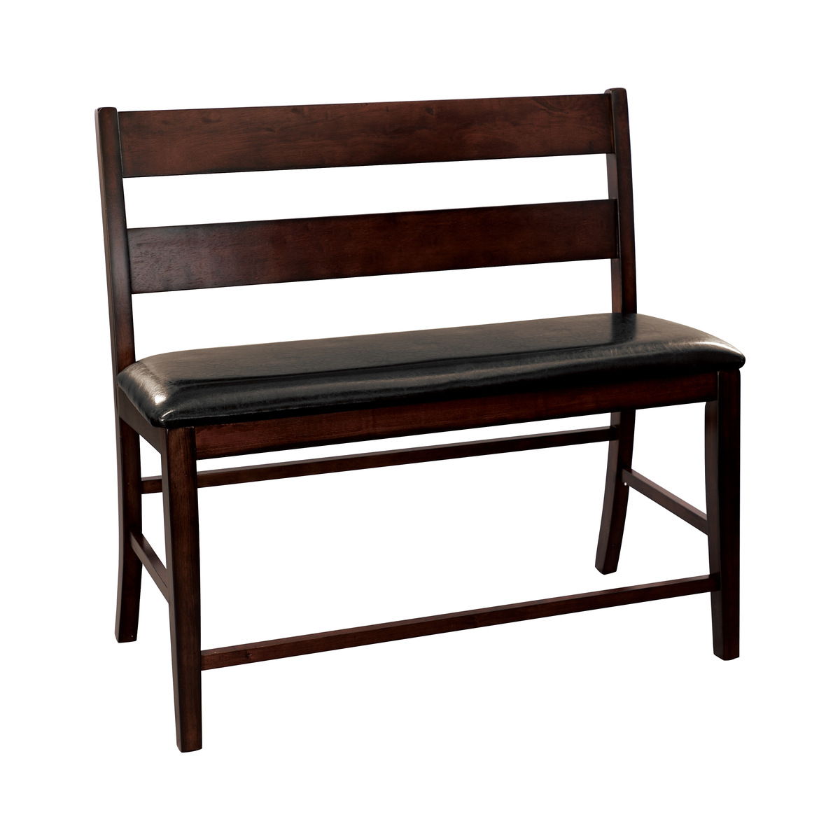 Mantello - Counter Height Bench With Back - Dark Brown