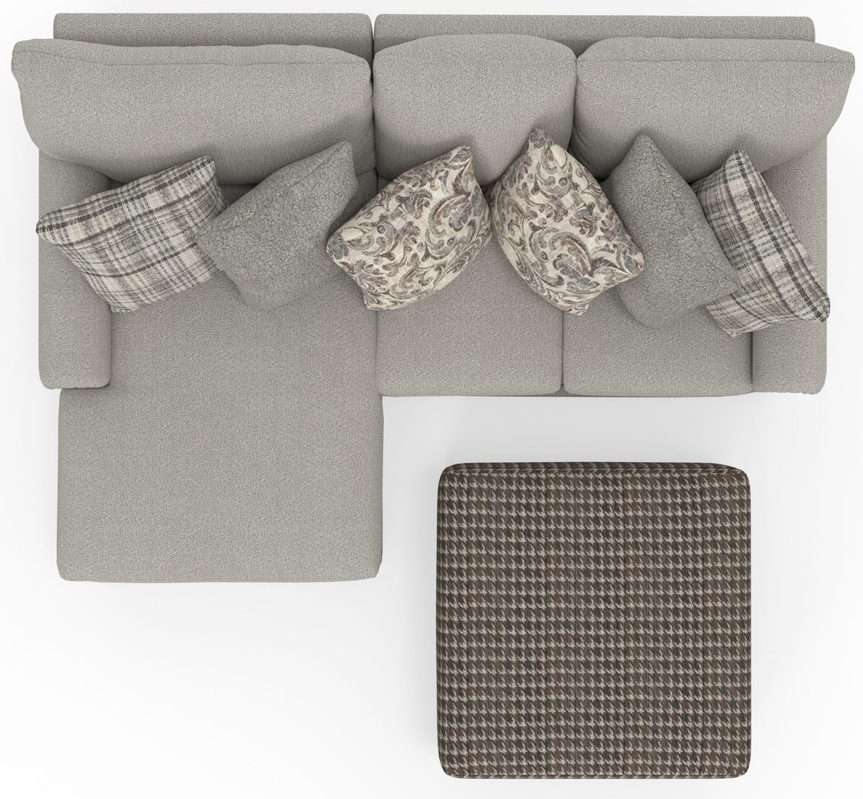 Livingston - Sectional With Comfort Coil Seating, 40" Cocktail Ottoman And Accent Pillows Included