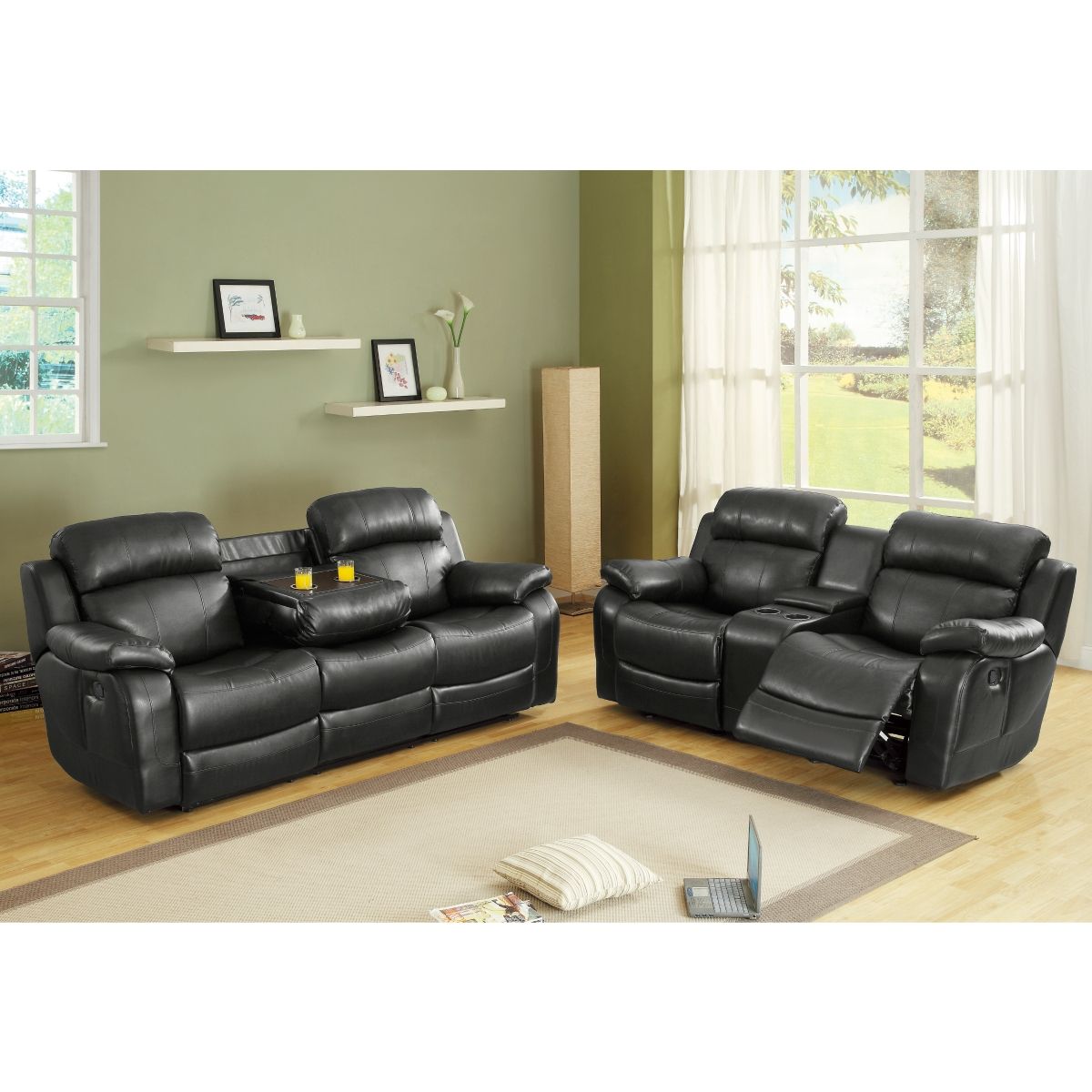 Marille - Double Reclining Sofa With Center Drop-Down Cup Holders