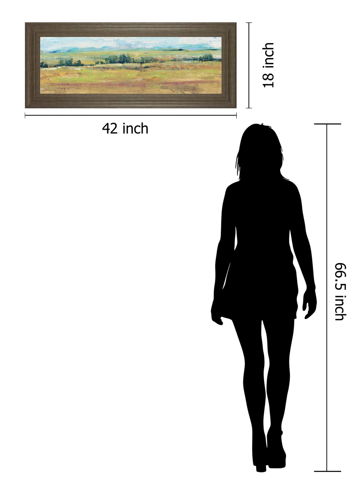 Distant Treeline Panel II By Tim Otoole - Framed Print Wall Art - Light Brown