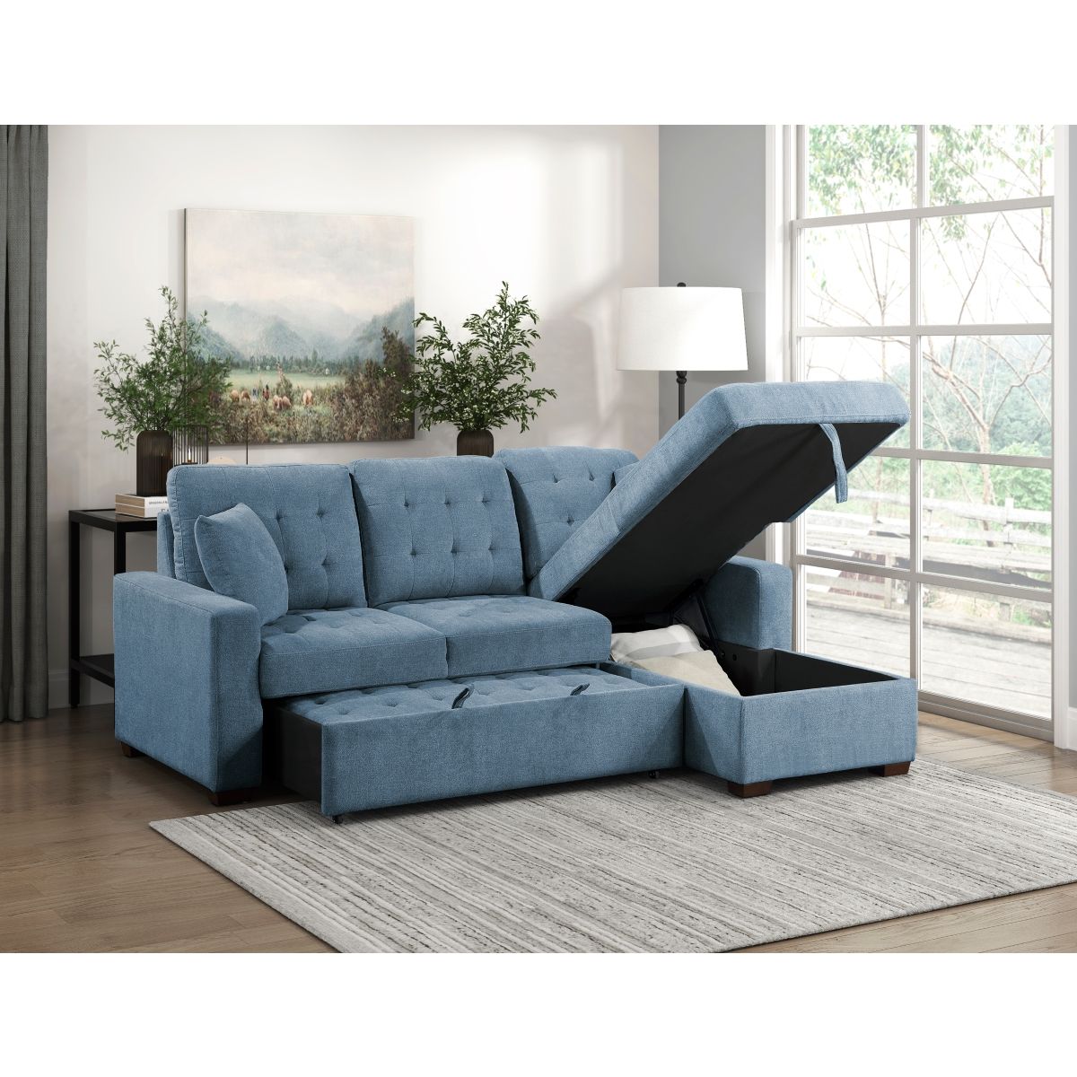 Waitsfield - Sectional With Chaise, Pull-Out Bed And Hidden Storage