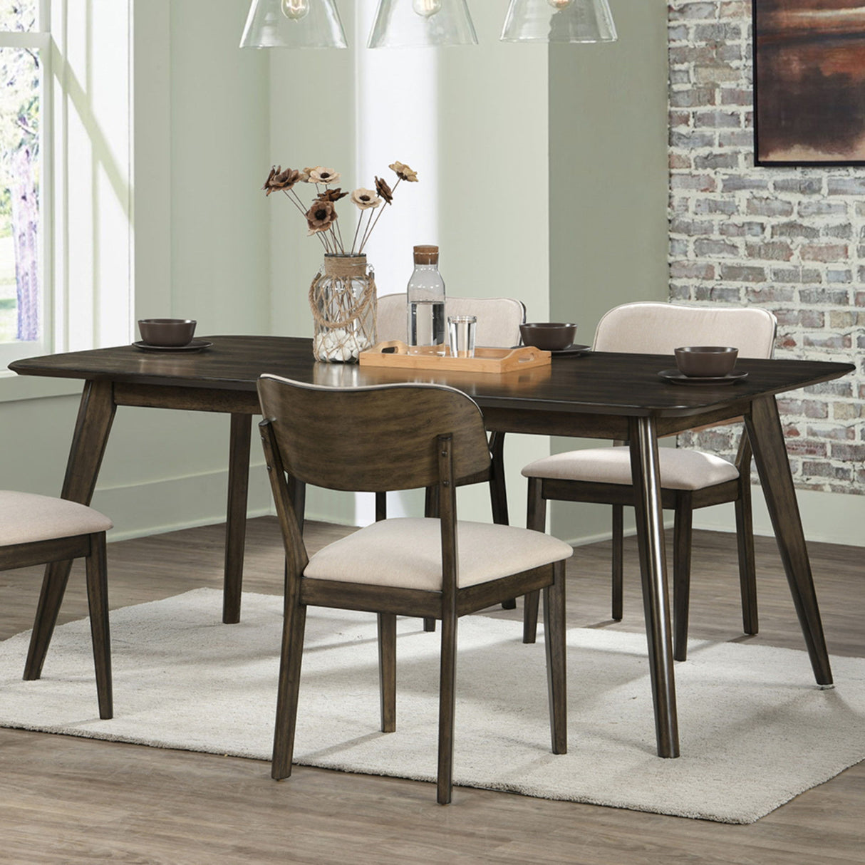 Rex - 72" Fixed Top Rectangle Dining Table - Walnut