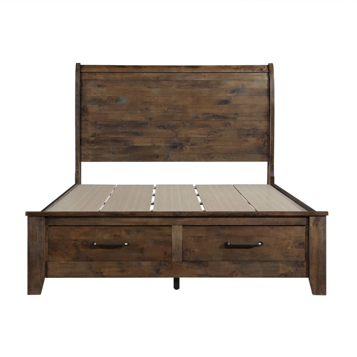 Jerrick - Sleigh Platform Bed With Storage Footboard