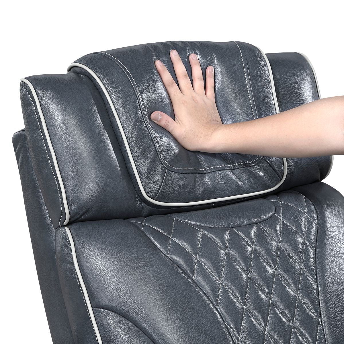 Apex - Power Double Reclining Loveseat With Center Console, Power Headrests, Storage Arms With Cup Holders, Wireless Charger, Air Massage And Heat, LED Lighting And Charging Ports