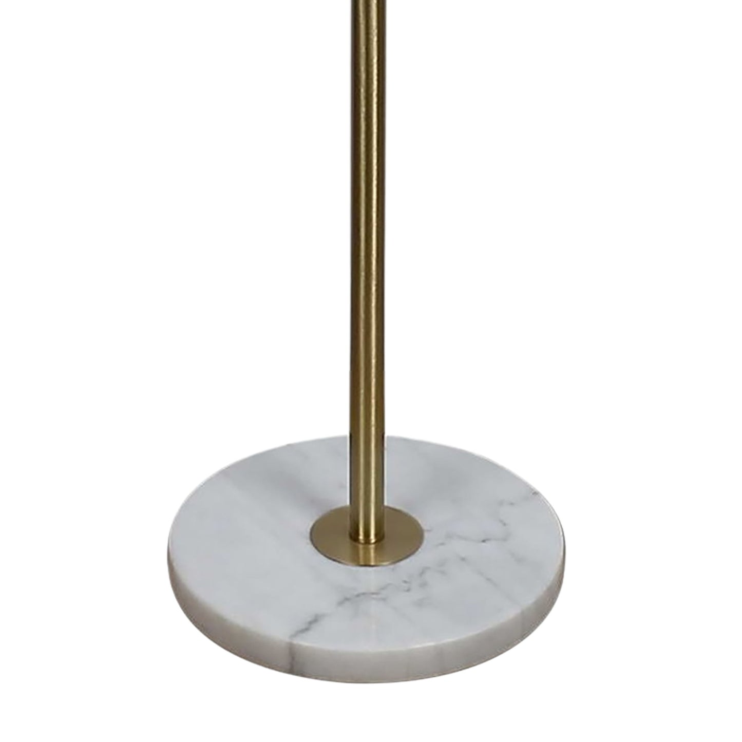 "Tassel Elegance I" Metal Floor Lamp - Soft Gold / White Marble