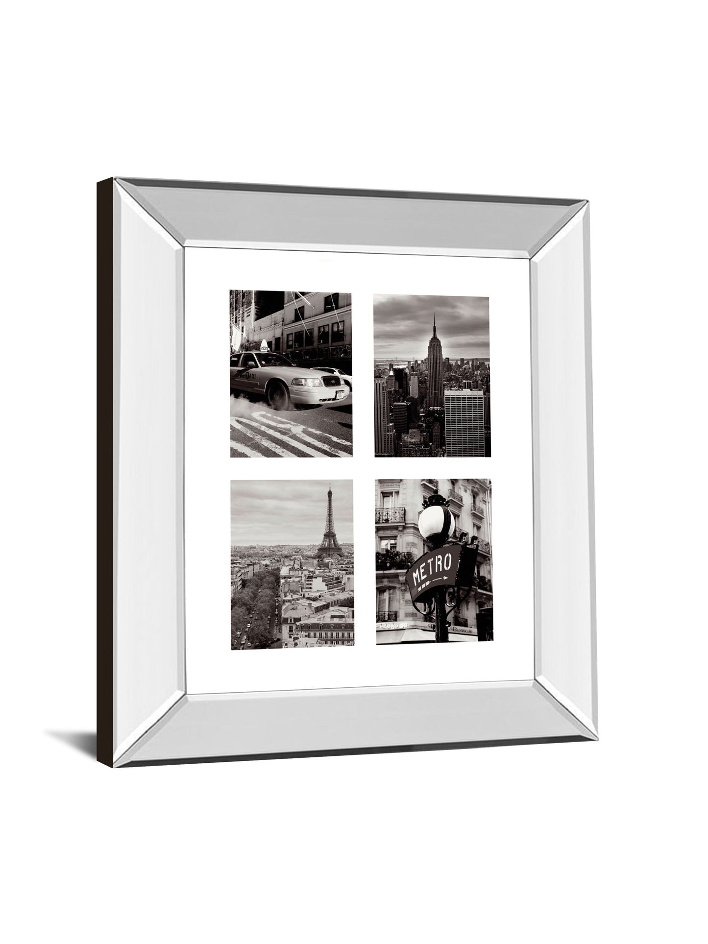 City Composite By Joseph Eta - Mirror Framed Print Wall Art - Dark Gray