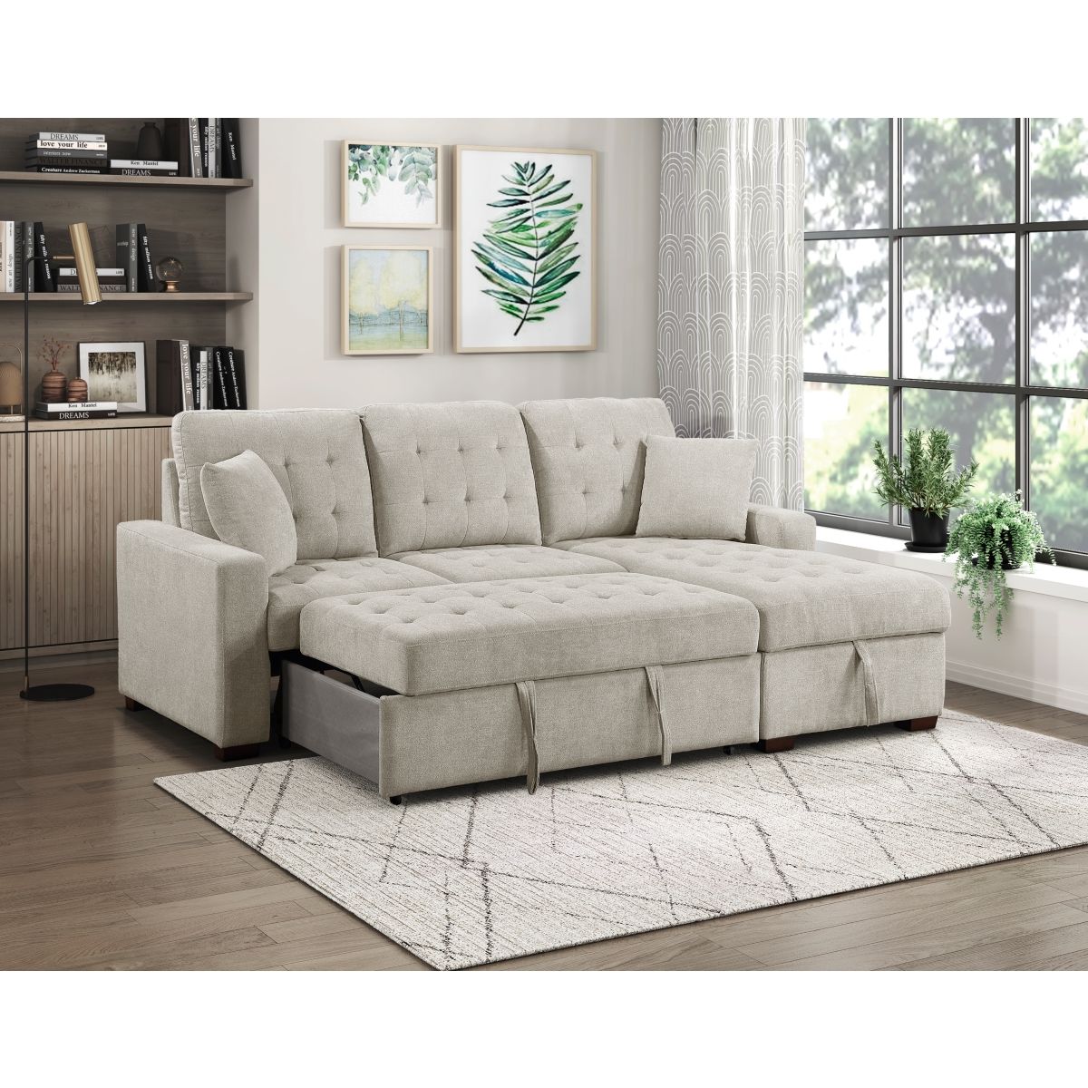 Waitsfield - Sectional With Chaise, Pull-Out Bed And Hidden Storage