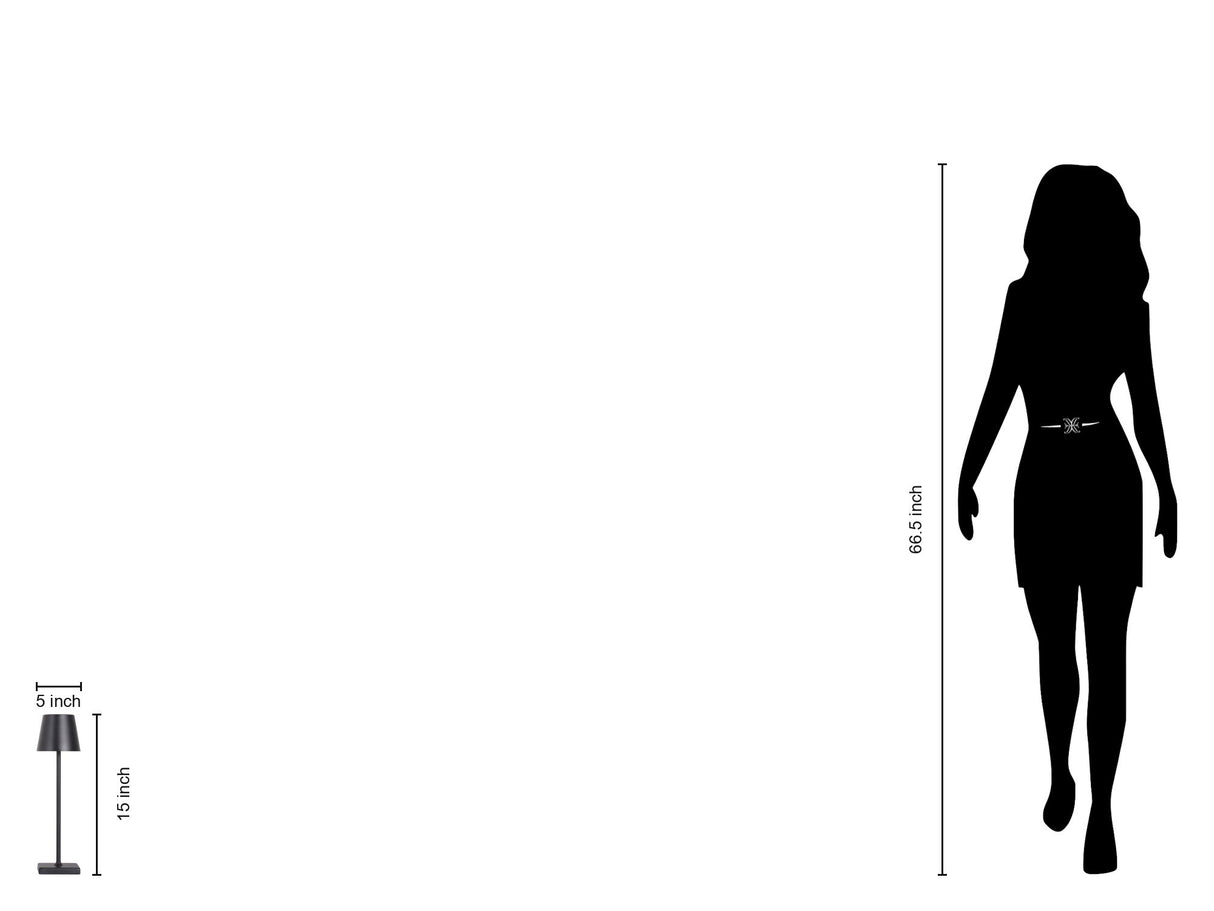 "Eclipse Aura I" Rechargeable LED Metal Accent Lamp (Set of 2) - Black