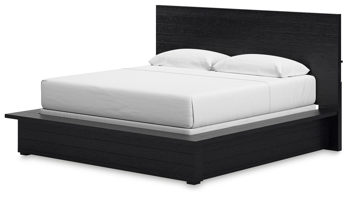 Londer - King Panel Bed - Black