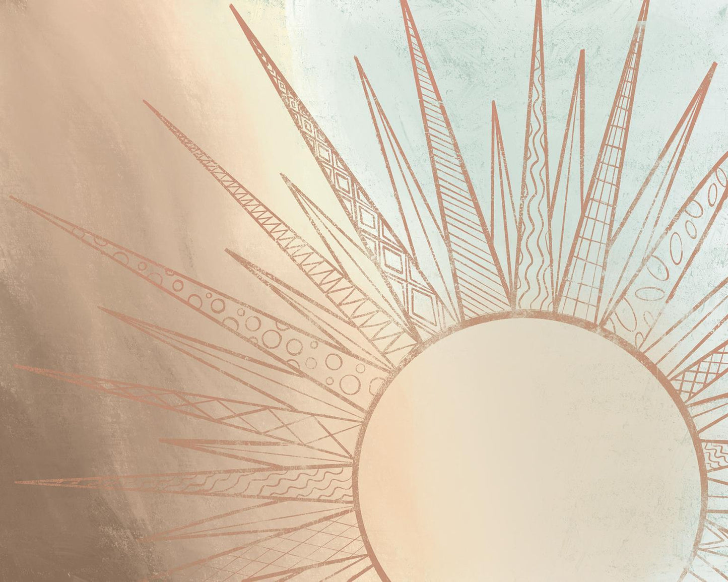 Celestial Sun Rising By Elizabeth Medley (Framed Small) - Light Brown