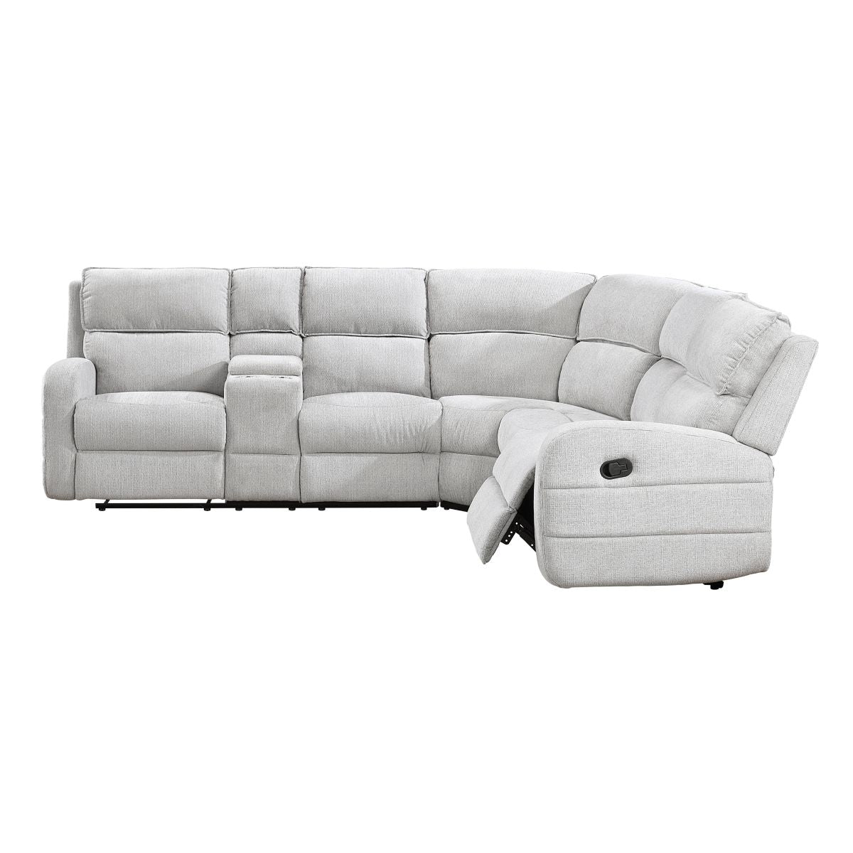 Thorne - 3 Piece Reclining Sectional With Left Console - Light Gray