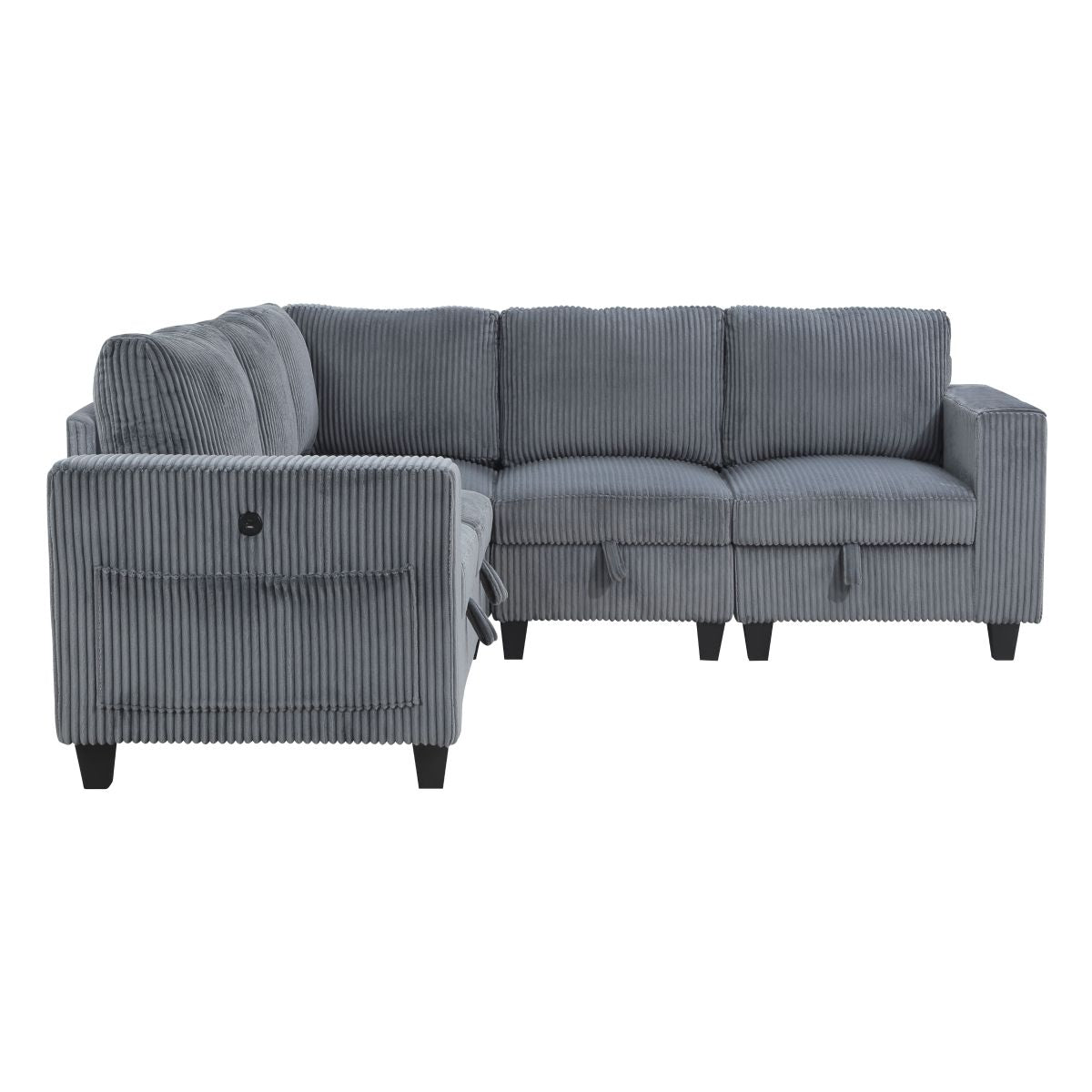 Walterboro - Sectional With Storage, Storage Pouches And Charging Ports