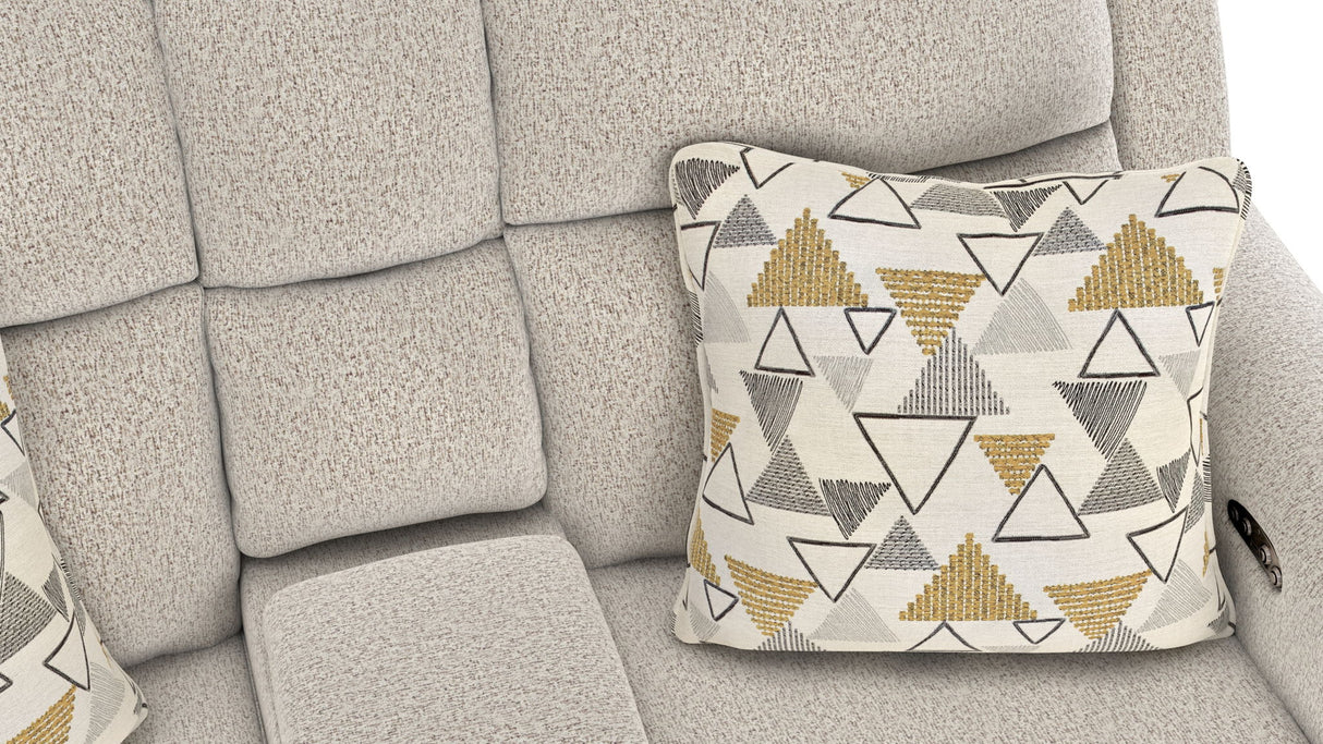 Micah - Power Headrest Power Deep Seat Reclining Console Loveseat - Oatmeal