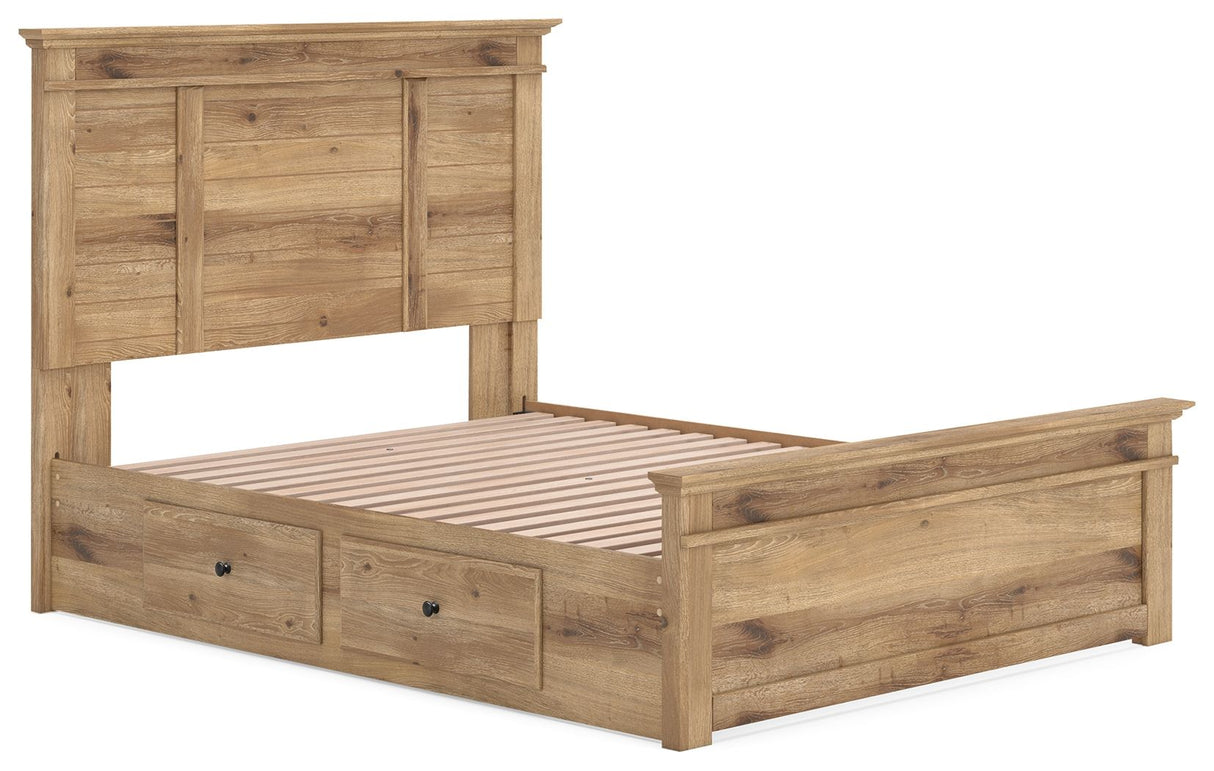 Makidern - Panel Storage Bed With Under Bed Storage Unit