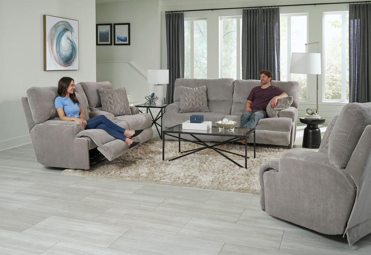 Renaldo - Power Sofa With Zero Gravity Recline - Stone