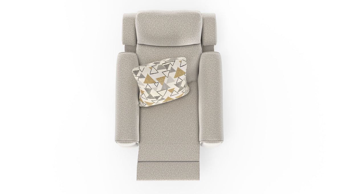 Micah - Power Headrest Power Deep Seat Lay Flat Recliner - Oatmeal