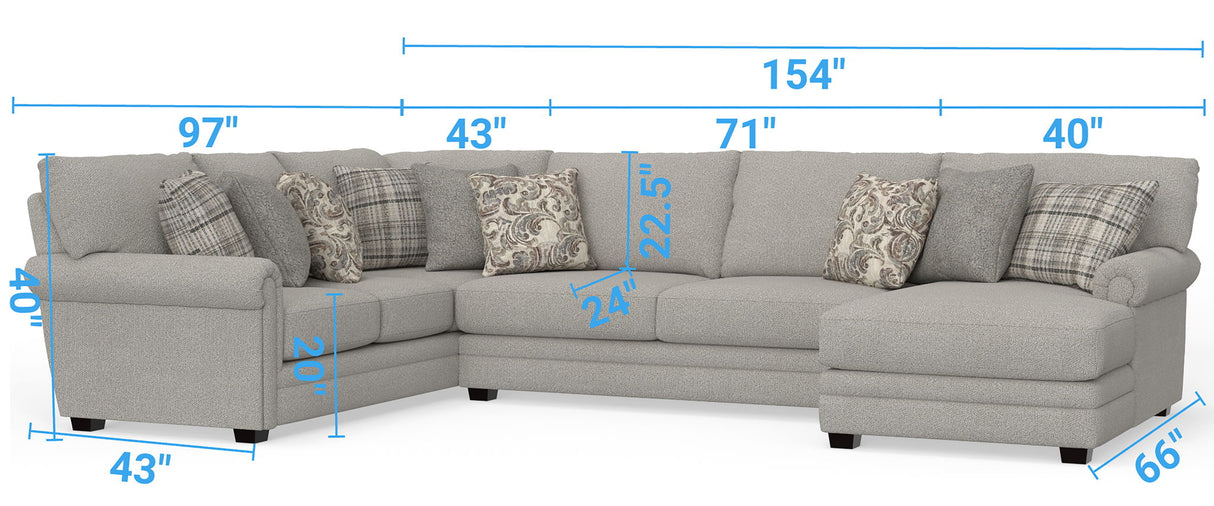 Livingston - Sectional With Comfort Coil Seating And Accent Pillows Included