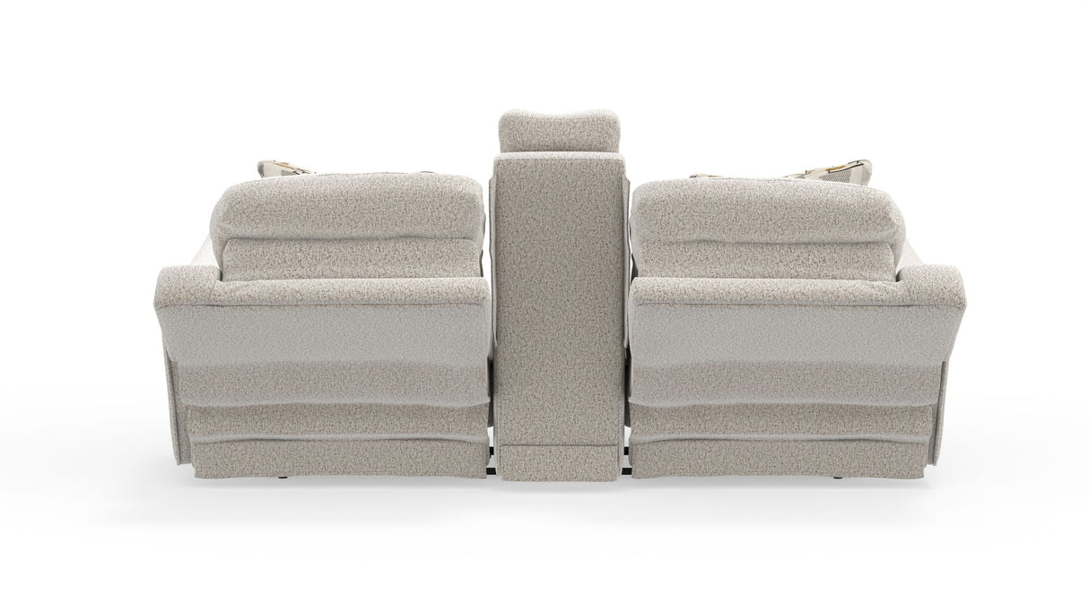 Micah - Power Headrest Power Deep Seat Reclining Console Loveseat - Oatmeal