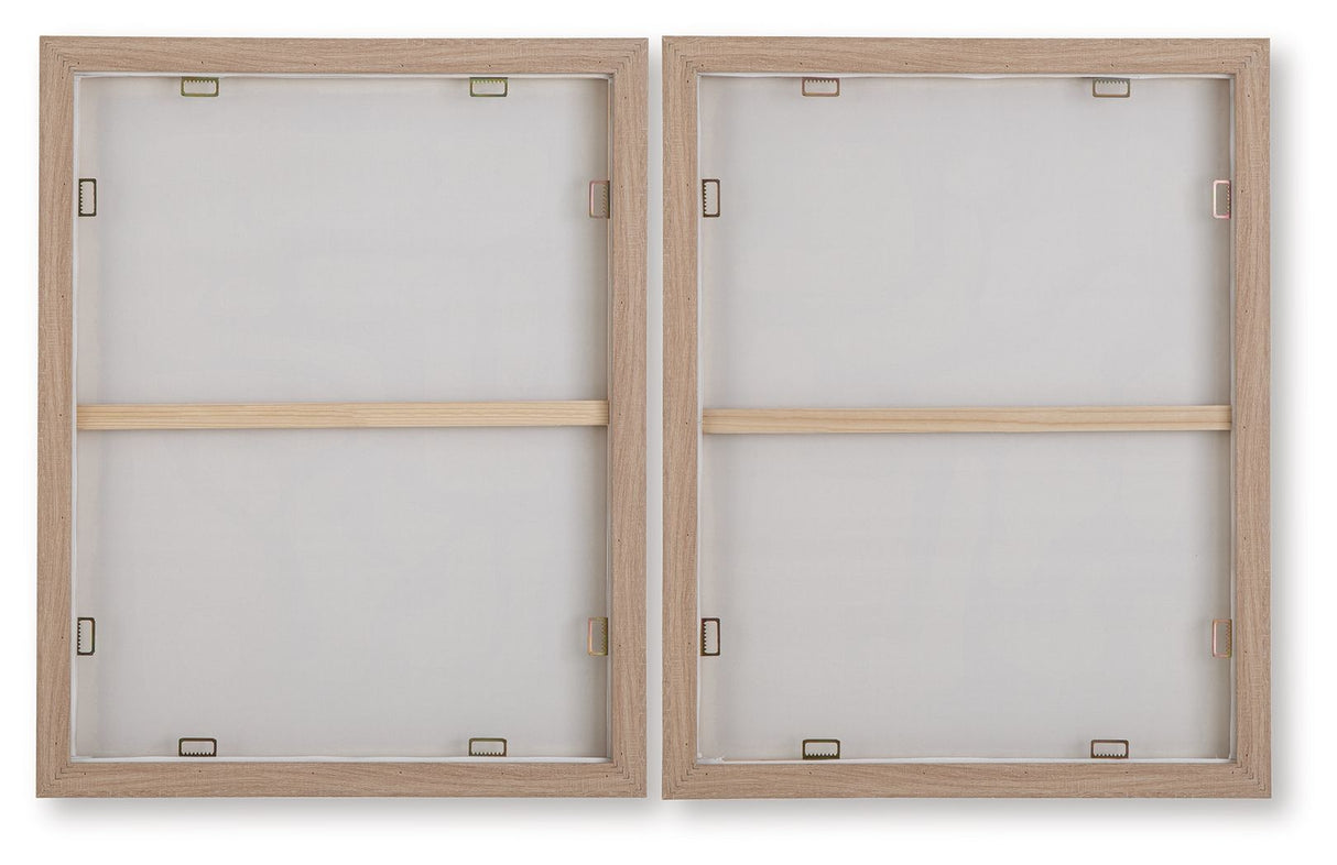 Waldett - Wall Art Set (Set of 2) - Beige / White